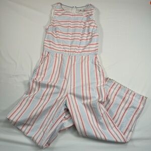 Vineyard Vines Sleeveless Jumpsuit Womens Size 6 Multi Color Stripe Tassel